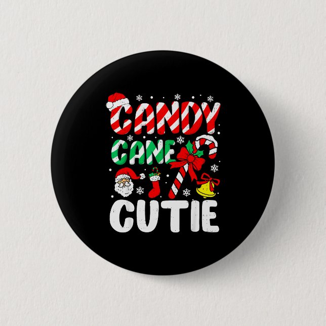 Christmas Candy Cane Cutie Xmas Holiday Toddler Ki 6 Cm Round Badge (Front)