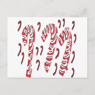 Christmas Candy Cane Design Holiday Postcard