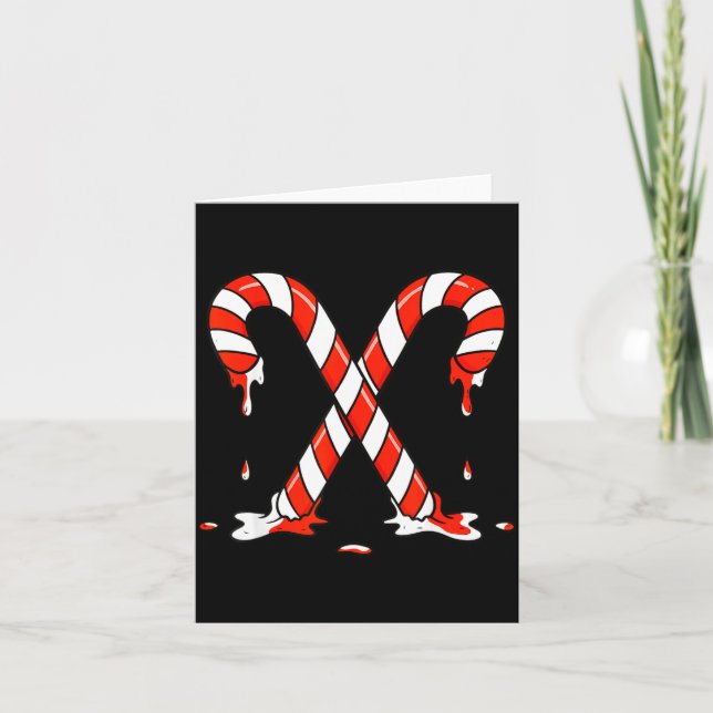 Christmas Candy Cane Drip Boys Girls Kids  Card (Front)