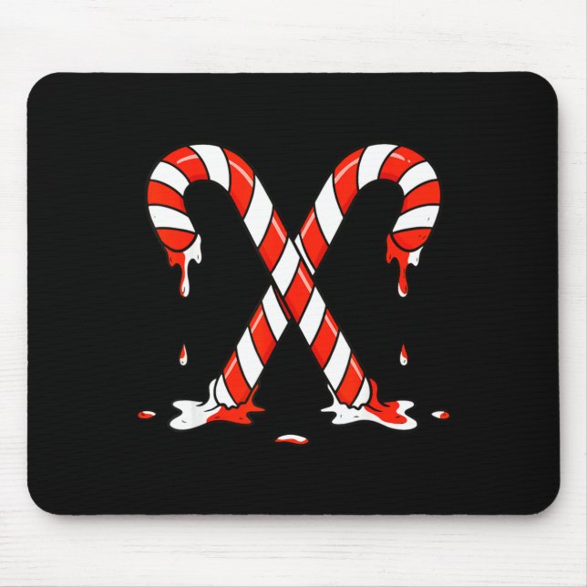 Christmas Candy Cane Drip Boys Girls Kids  Mouse Mat (Front)