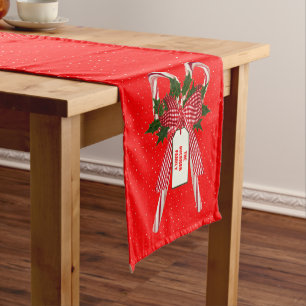 Christmas Candy Cane Family Name Table Runner