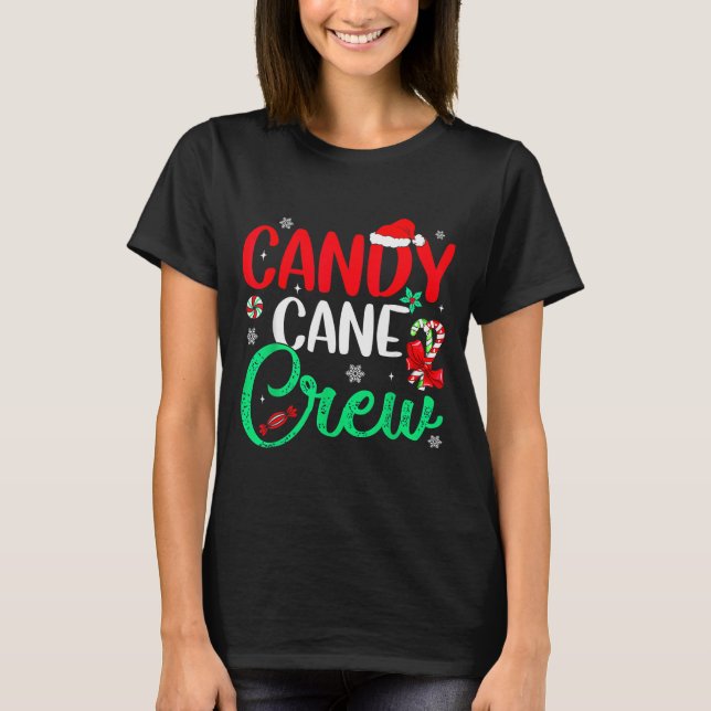 Christmas Candy Cane Funny Holiday Family Matching T-Shirt (Front)