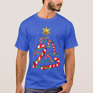 Christmas Candy Cane Funny Xmas Tree Light Gifts T-Shirt