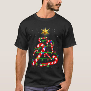 Christmas Candy Cane Funny Xmas Tree Light Gifts T T-Shirt