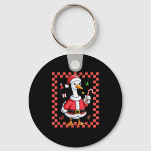Christmas Candy Cane Goose Christmas Santa Xmas Key Ring