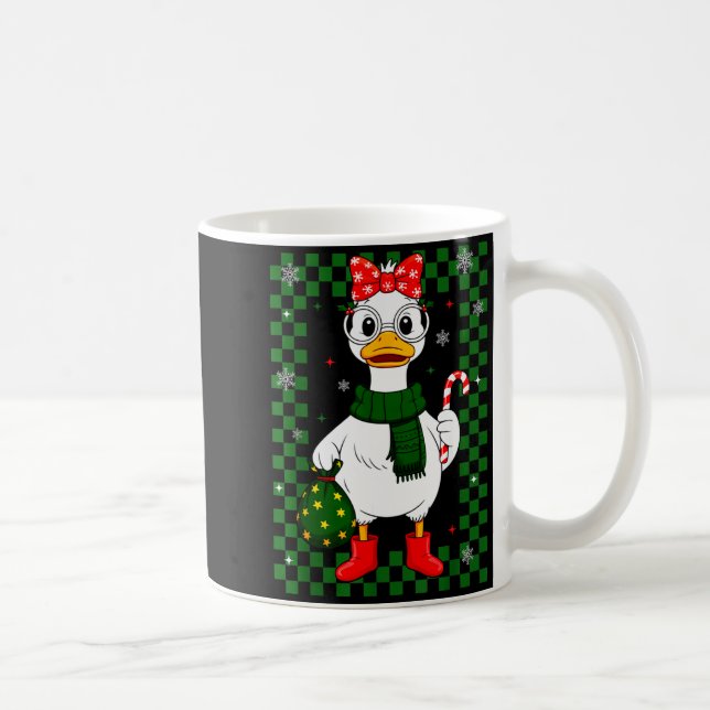 Christmas Candy Cane Goose Matching Couple Xmas Bo Coffee Mug (Right)