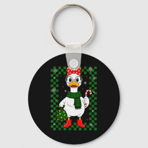 Christmas Candy Cane Goose Matching Couple Xmas Bo Key Ring