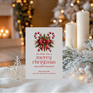 Christmas Candy Cane Greeting Card