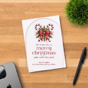 Christmas Candy Cane Greeting Card Acrylic Invitations