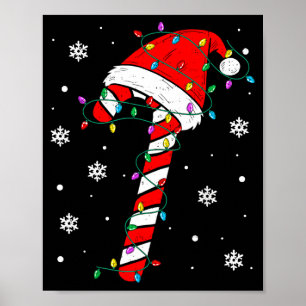 Christmas Candy Cane Hat Santa Xmas Holiday Toddle Poster