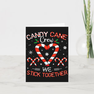 Christmas Candy Cane Heart Crew Family Matching Pa Card