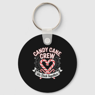 Christmas Candy Cane Heart Crew Family Matching Pa Key Ring