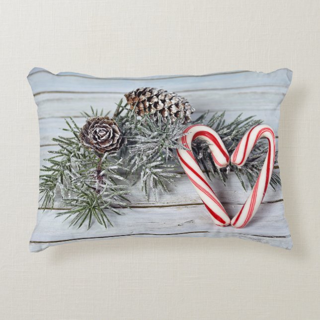 Christmas candy cane heart decorative cushion (Front)