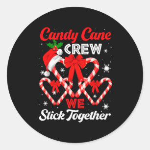 Christmas Candy Cane Heart Holiday Family Matching Classic Round Sticker