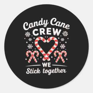 Christmas Candy Cane Heart Holiday Family Matching Classic Round Sticker