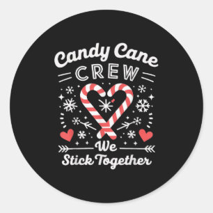 Christmas Candy Cane Heart Holiday Family Matching Classic Round Sticker