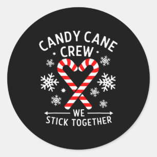 Christmas Candy Cane Heart Holiday Family Matching Classic Round Sticker