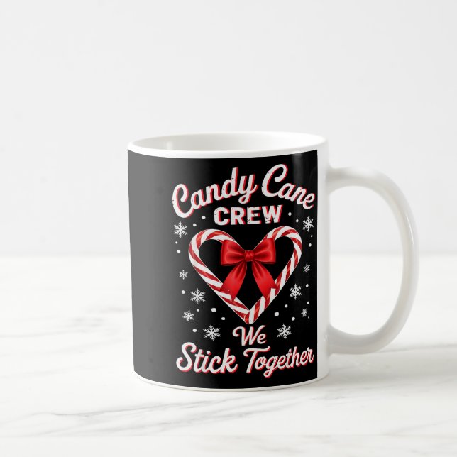 Christmas Candy Cane Heart Holiday Family Matching Coffee Mug (Right)