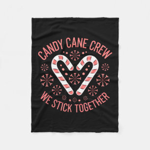 Christmas Candy Cane Heart Holiday Family Matching Fleece Blanket