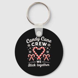 Christmas Candy Cane Heart Holiday Family Matching Key Ring