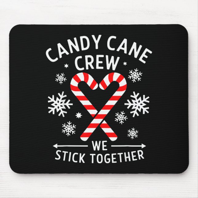 Christmas Candy Cane Heart Holiday Family Matching Mouse Mat (Front)