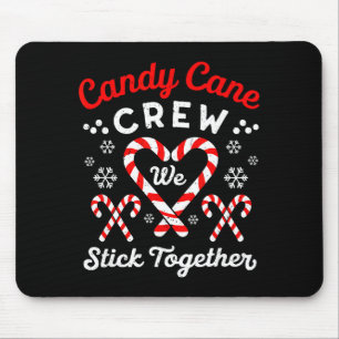 Christmas Candy Cane Heart Holiday Family Matching Mouse Mat