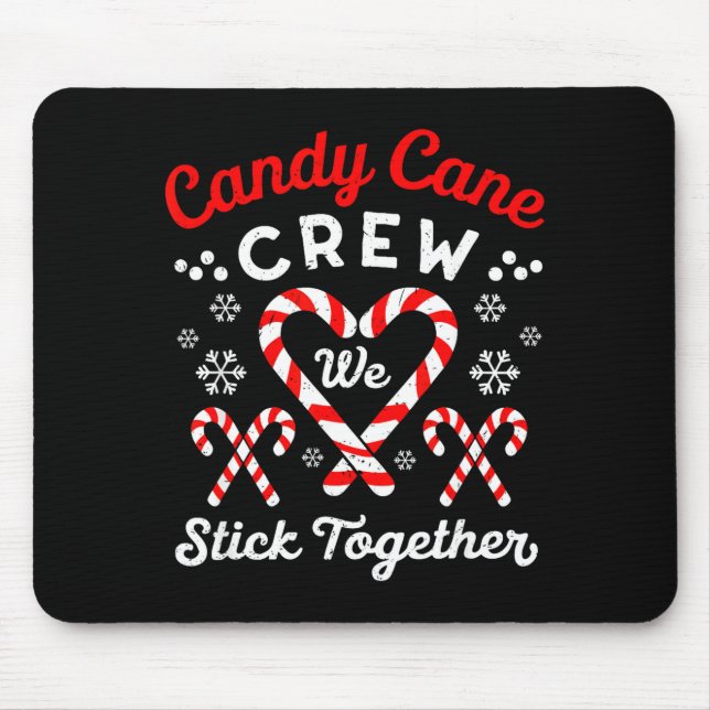 Christmas Candy Cane Heart Holiday Family Matching Mouse Mat (Front)