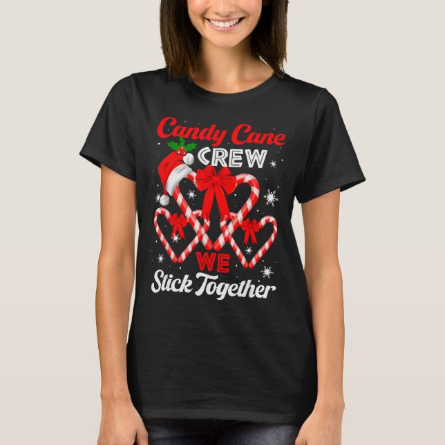 Christmas Candy Cane Heart Holiday Family Matching T-Shirt (Front)