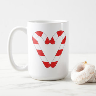 Christmas Candy Cane Heart Mug