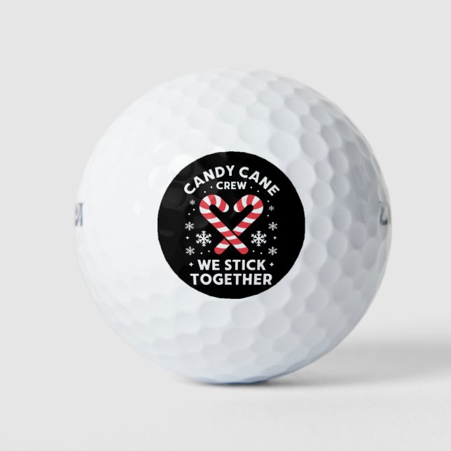 Christmas Candy Cane Heart We Stick Together  Golf Balls (Front)