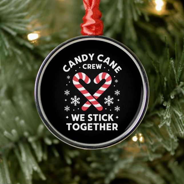 Christmas Candy Cane Heart We Stick Together  Metal Tree Decoration (Tree)