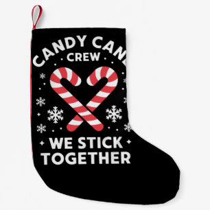Christmas Candy Cane Heart We Stick Together  Small Christmas Stocking