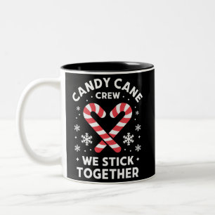 Christmas Candy Cane Heart We Stick Together Two-Tone Coffee Mug