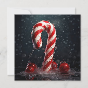 Christmas candy cane holiday greeting card