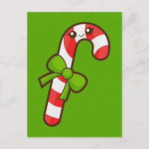 Christmas Candy Cane Holiday Postcard