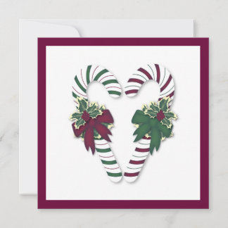 Christmas Candy Cane Invitation