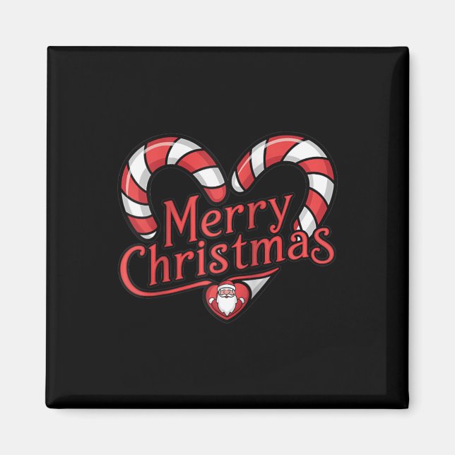 Christmas Candy Cane – Merry Christmas  Magnet (Front)