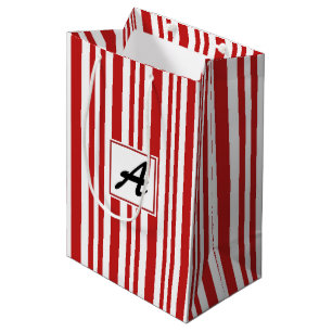 Christmas Candy Cane Monogram Medium Gift Bag