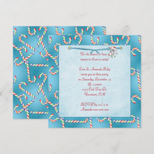 Christmas Candy Cane Party Invitation