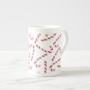 Christmas candy cane pattern bone china mug
