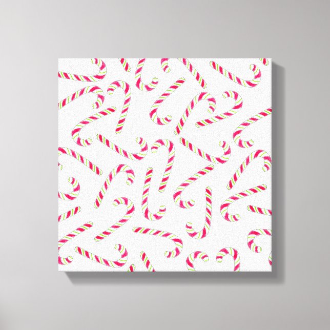 Christmas candy cane pattern canvas print (Front)