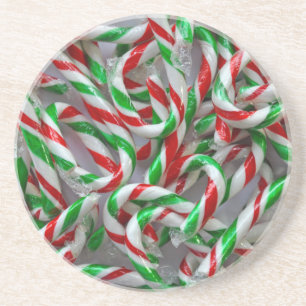Christmas candy cane pattern coaster