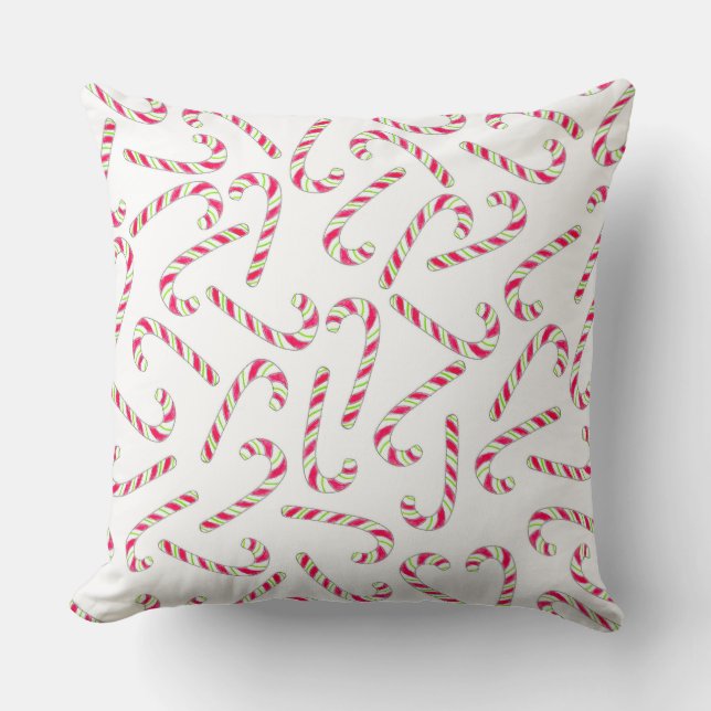 Christmas candy cane pattern cushion (Front)