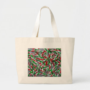 Christmas candy cane pattern large tote bag