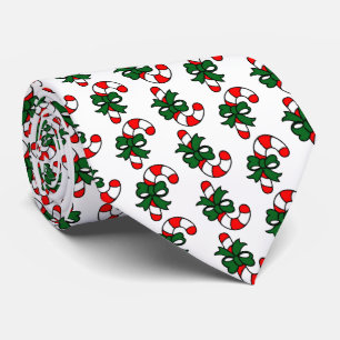 Christmas Candy Cane Pattern Tie