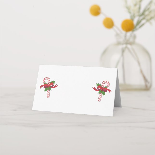 Christmas Candy Cane Place Card (Front)