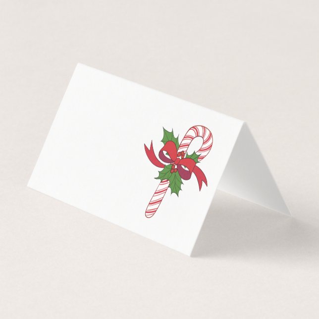 Christmas Candy Cane Place Card (Front)