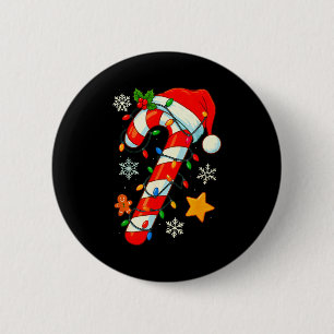 Christmas Candy Cane Santa Hat Xmas Kids Toddler Y 6 Cm Round Badge