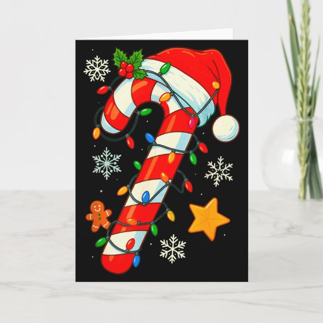 Christmas Candy Cane Santa Hat Xmas Kids Toddler Y Card (Front)