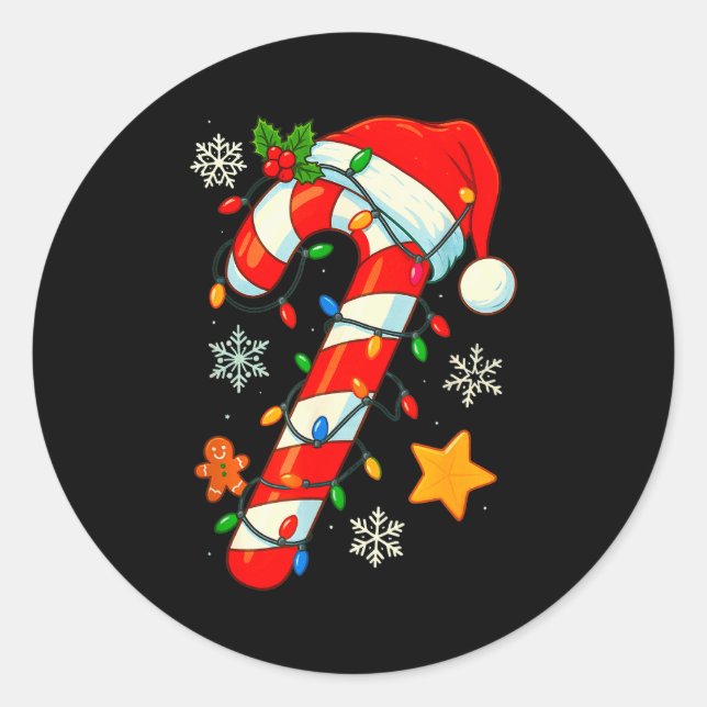 Christmas Candy Cane Santa Hat Xmas Kids Toddler Y Classic Round Sticker (Front)